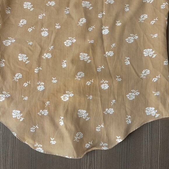 Vintage 70s Kmart Disco Floral Stripe Button Down Shirt Rockabilly Men's Large - Picture 6 of 11